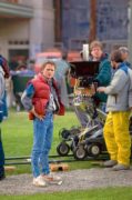 Michael J. Fox sur le tournage de Retour vers le Futur